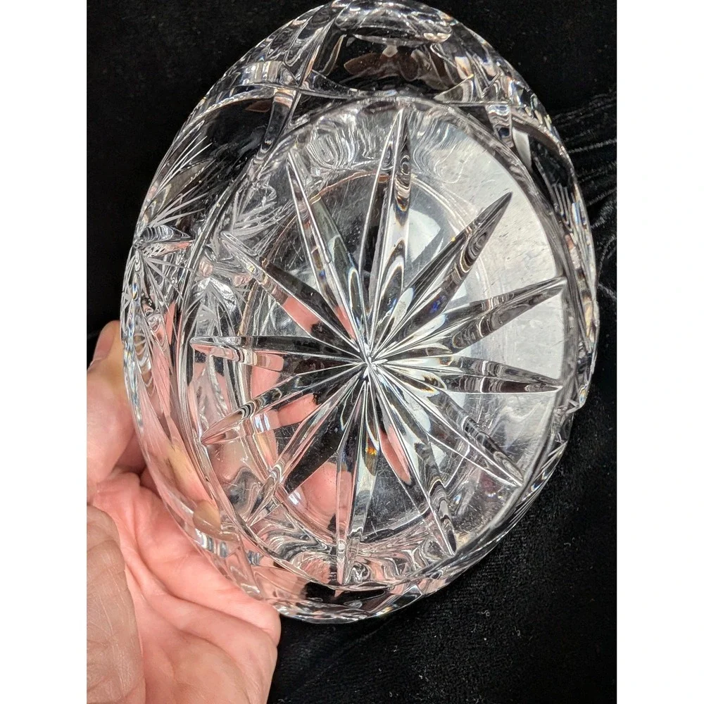 Vintage Bohemian Cut Crystal Basket 6